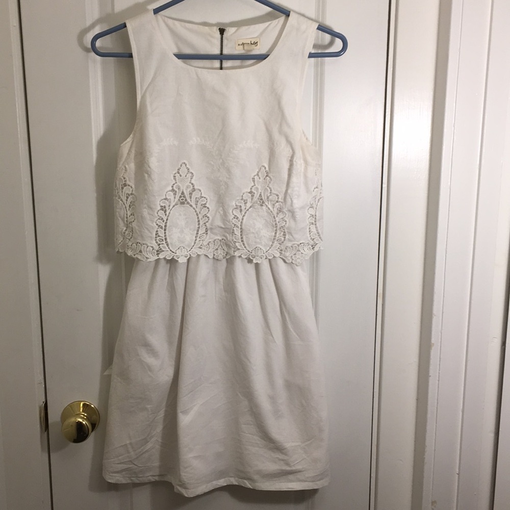 Maison Jules White Dress with Eyelet Detail
